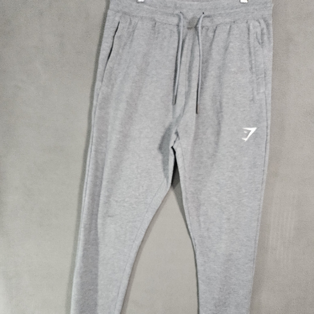 Gymshark Mens Medium Jogger Sweatpants Pants Skinny Gray Stretch Pockets